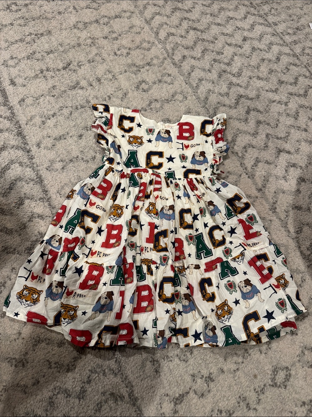 NWOT Pink Chicken Girls varsity letters dress 7Y